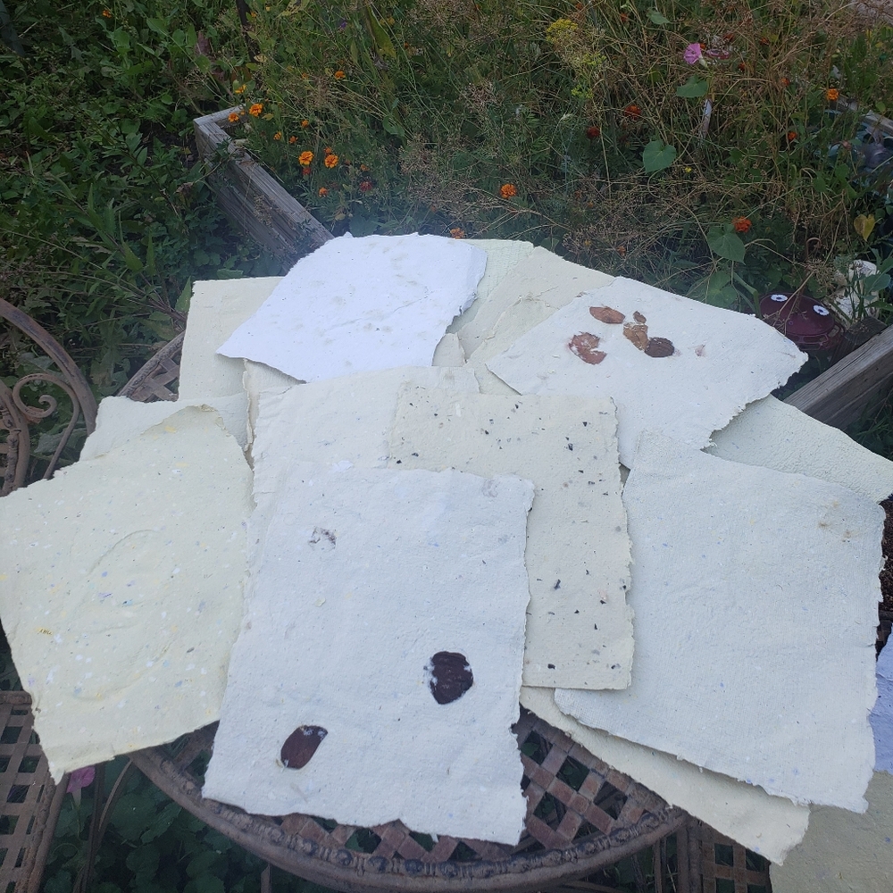 15 sheets of vintage hand made paper